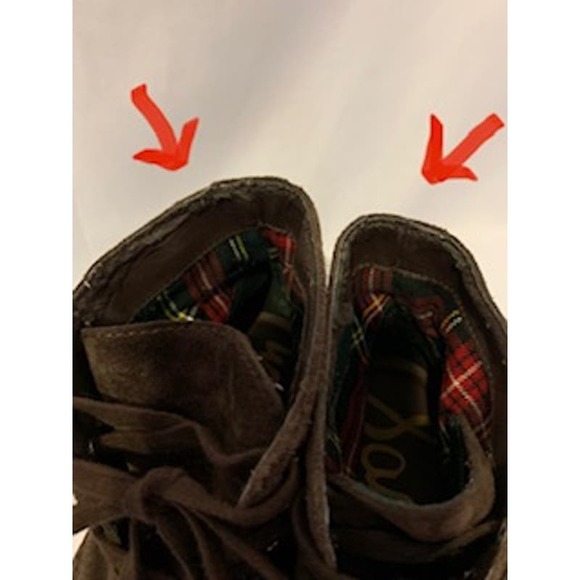 Sam Edelman Suede Brown Leather 9.5 Womens  Lace Up Boot - Picture 8 of 9